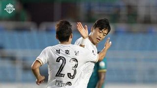'승점 3은 놓쳤지만 해결사는 찾았다'... 김해, 안산과 2-2 무승부·우제욱 멀티골 폭발
