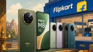 포코 M8x 5G, 그린 바디에 골드 카메라 후면 디자인 플립카트 티저로 공개됐다